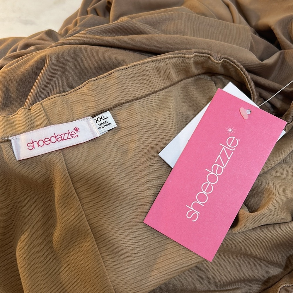 SHOESDAZZEL FLATTERING RUCHED SKIRT SIZE XXL BROWN NEW - Picture 6 of 12